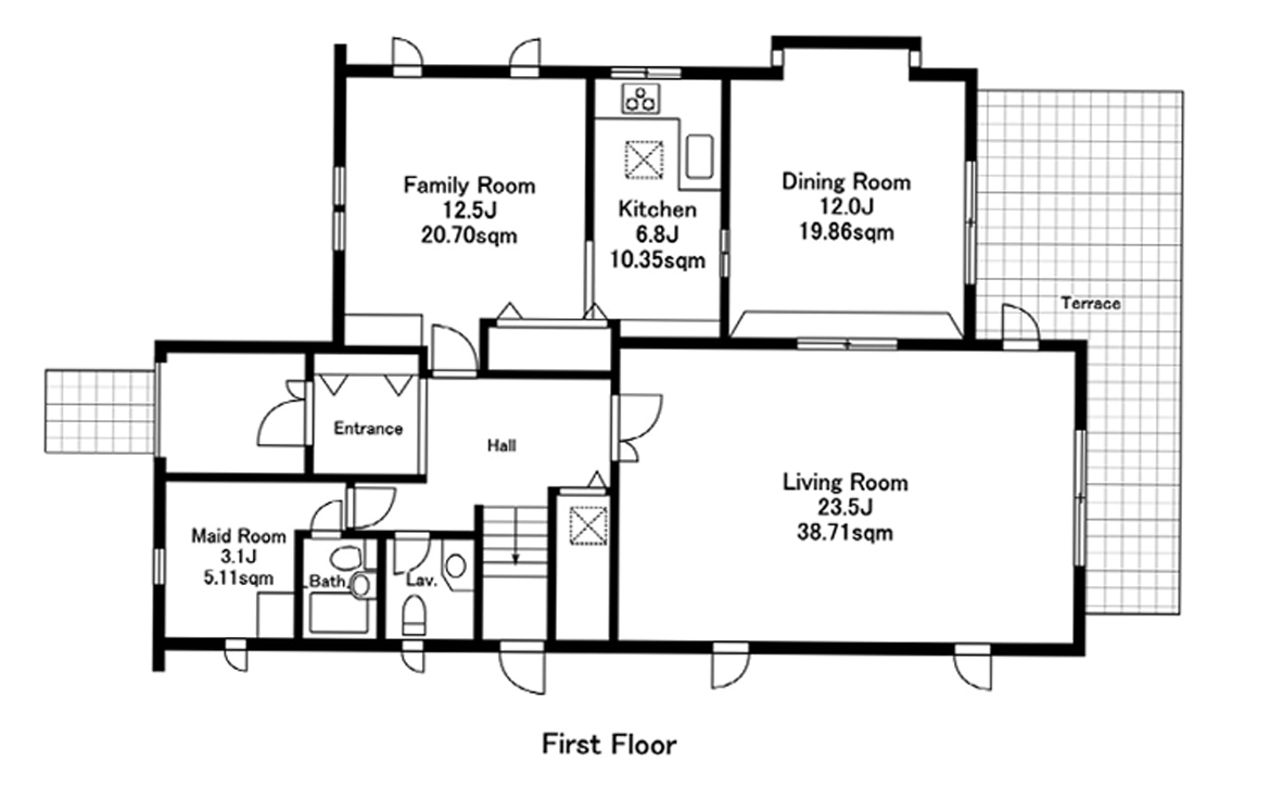 Azabudai 3chome Detached House B floor plan 1